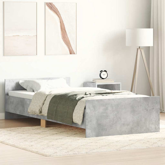 Concrete Grey Bed Frame 90x200 cm - Sleek & Modern Design