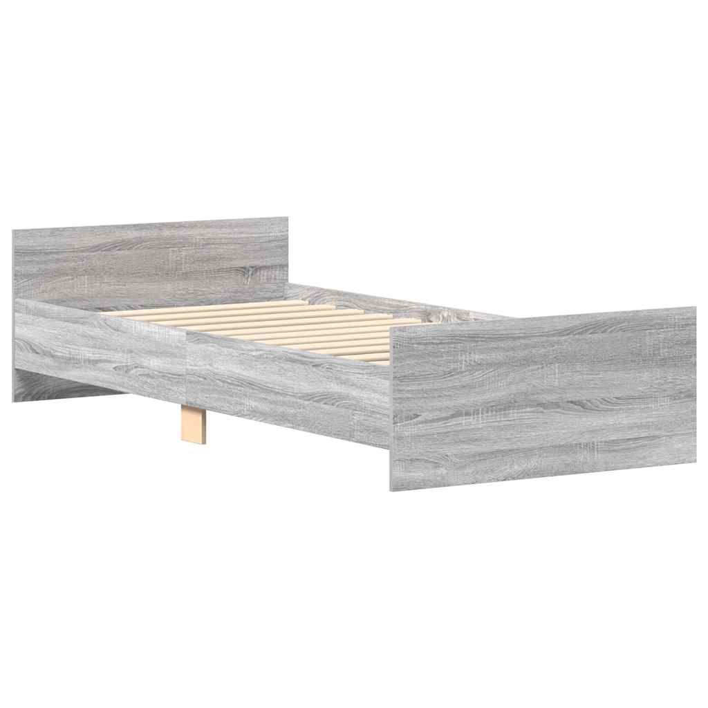 Stylish Grey Sonoma Bed Frame 90x200 cm - Durable Engineered Wood