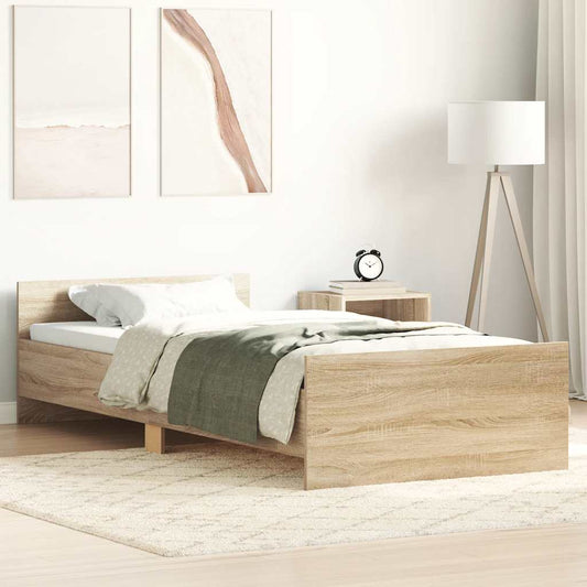 Sonoma Oak Engineered Wood Bed Frame 100x200 cm (No Mattress)