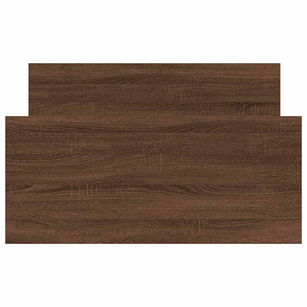 Brown Oak Engineered Wood Bed Frame 100x200 cm - No Mattress