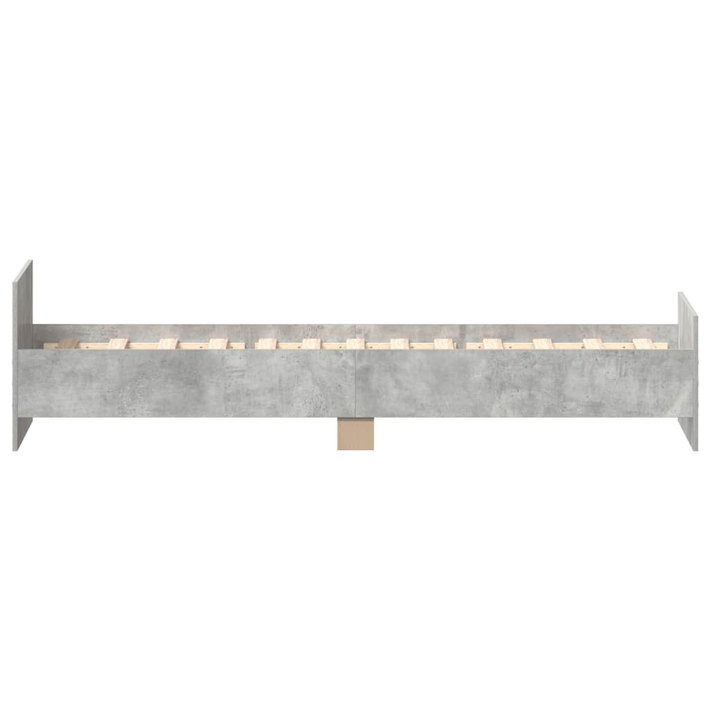 Concrete Grey Single Bed Frame 90x190 cm - No Mattress Included