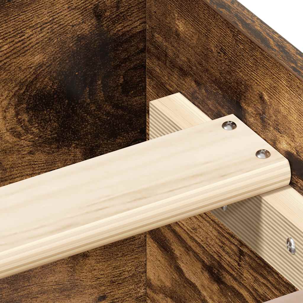 Single Bed Frame, Smoked Oak, 90x190 cm, Engineered Wood