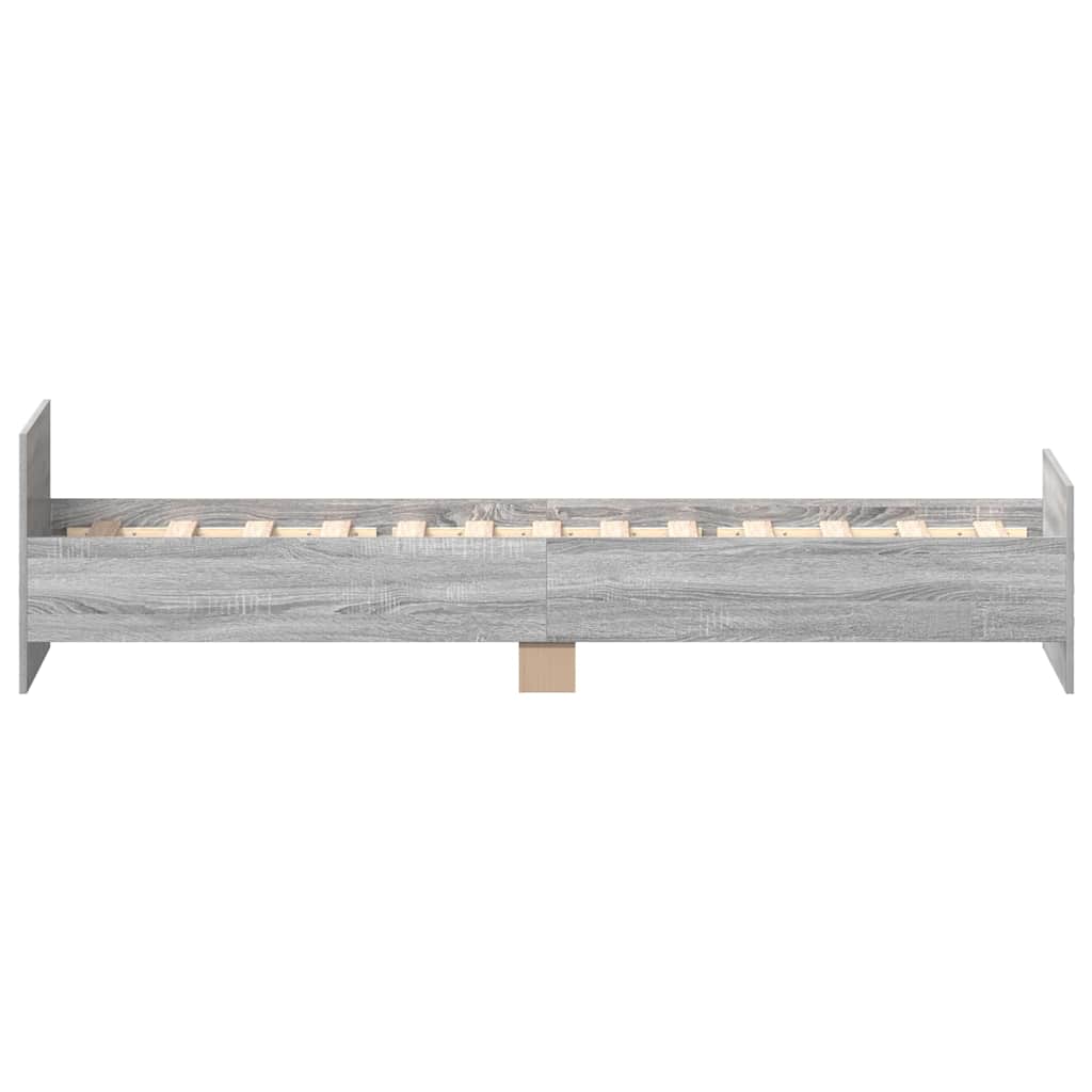 Grey Sonoma Wood Single Bed Frame 90x190 cm - No Mattress