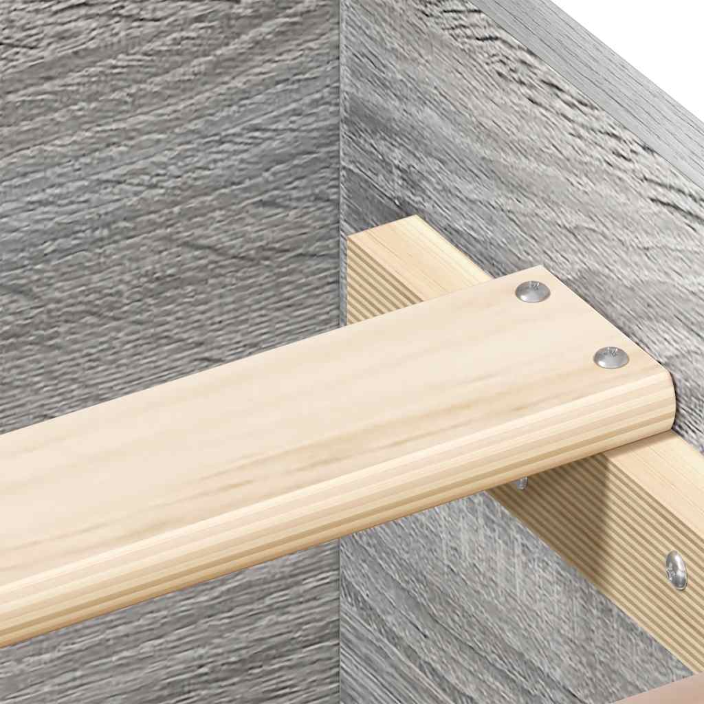 Grey Sonoma Wood Single Bed Frame 90x190 cm - No Mattress