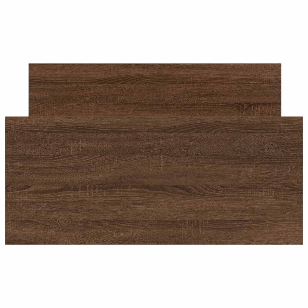 Brown Oak Single Bed Frame 90x190 cm - Engineered Wood
