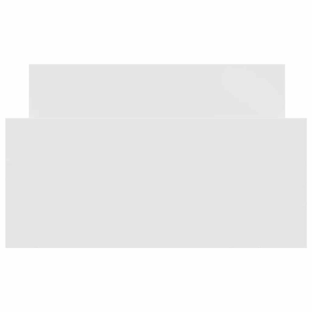 White Small Single Bed Frame 75x190 cm - Engineered Wood
