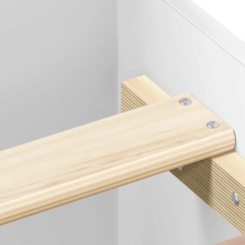 White Small Single Bed Frame 75x190 cm - Engineered Wood
