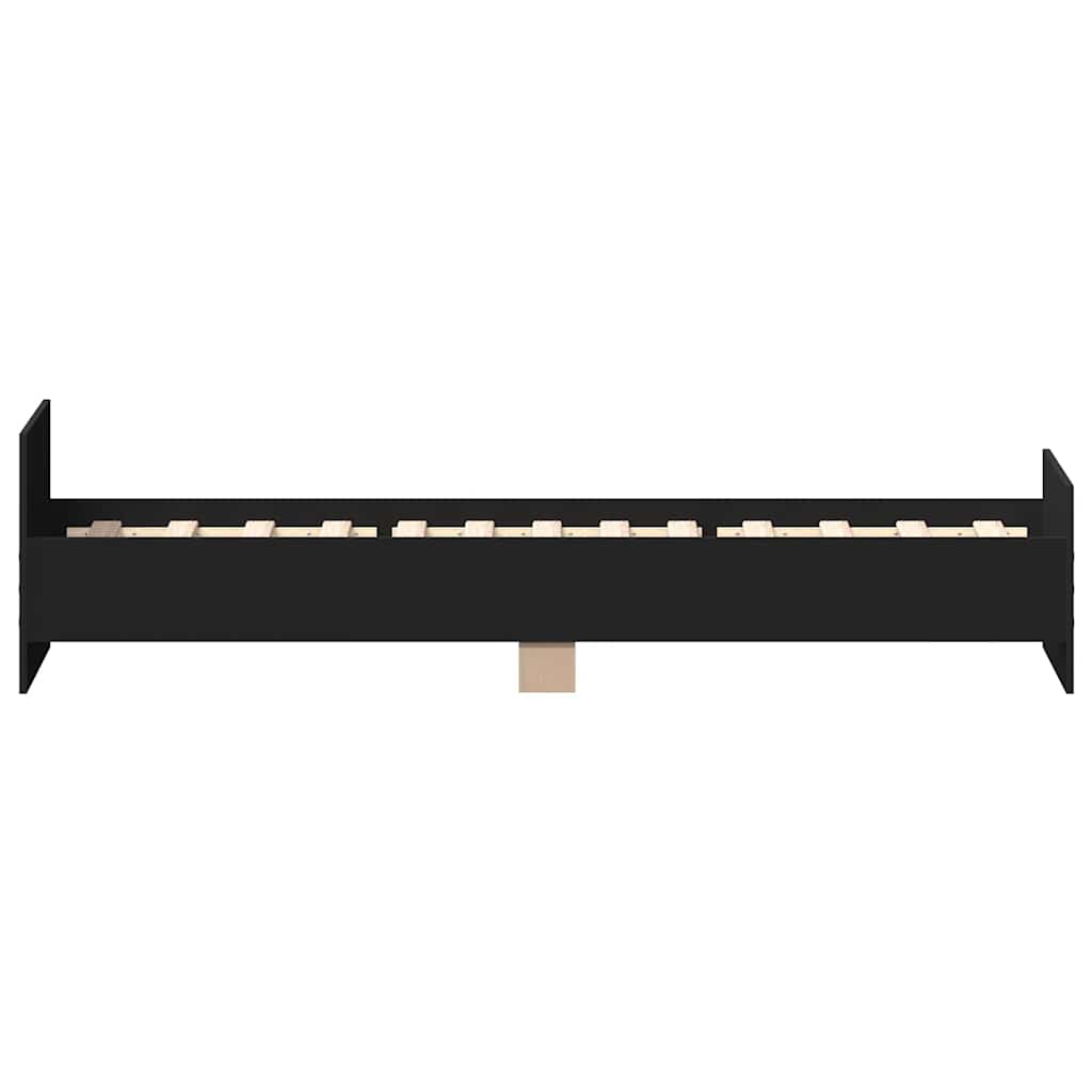 Black Engineered Wood Bed Frame - 75x190 cm Small Single