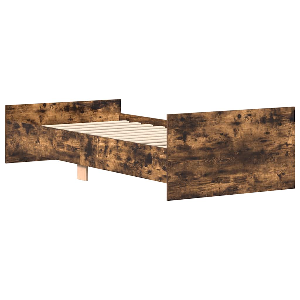 Smoked Oak Bed Frame 75x190 cm - Small Single Engineered Wood