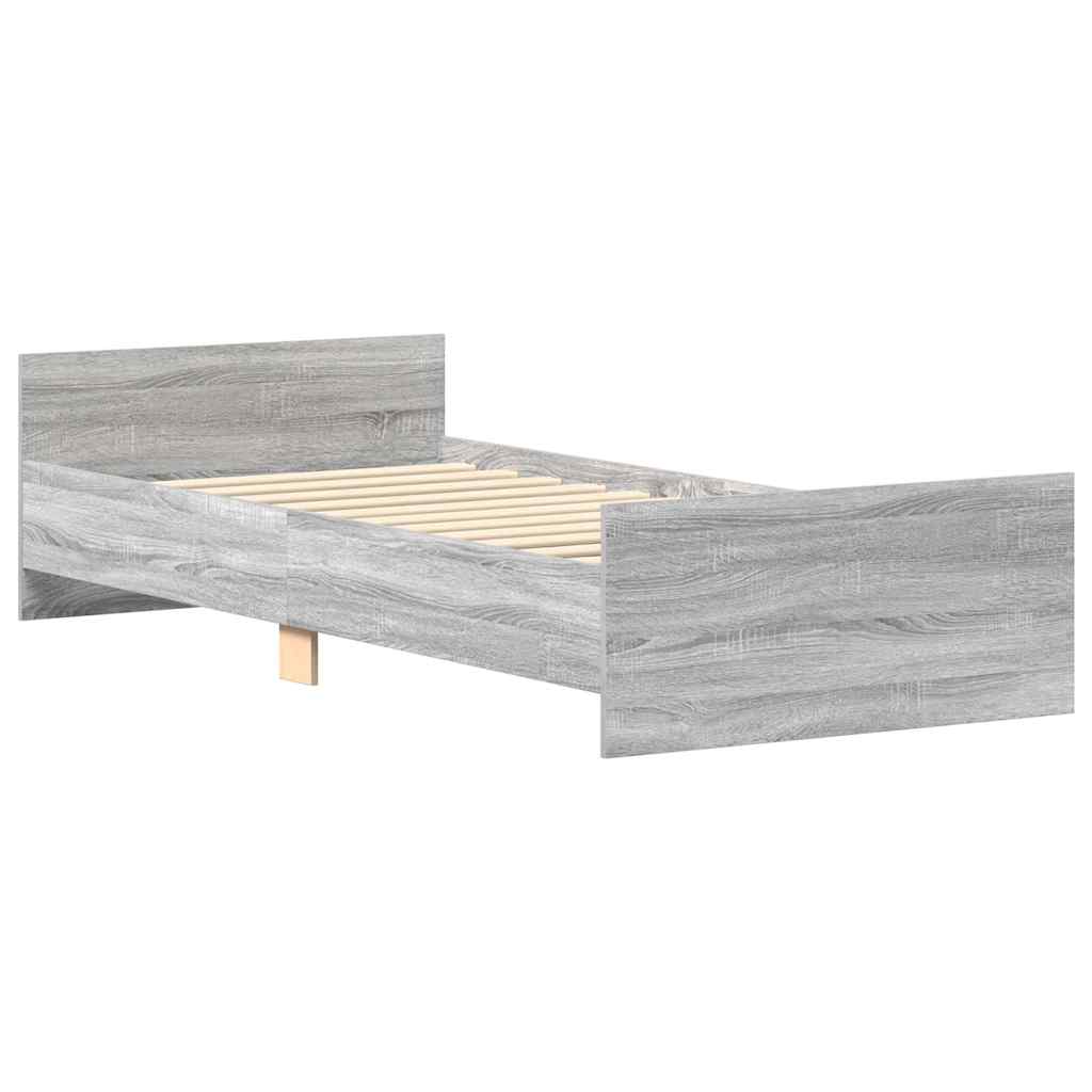 Grey Sonoma Small Single Bed Frame 75x190cm - Engineered Wood