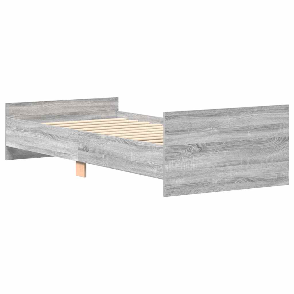 Grey Sonoma Small Single Bed Frame 75x190cm - Engineered Wood