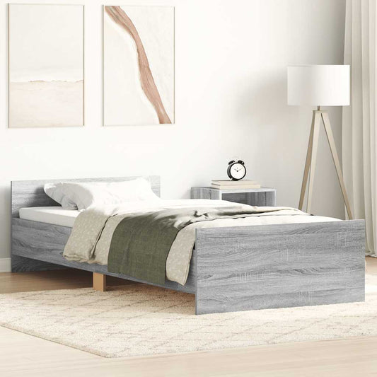 Grey Sonoma Small Single Bed Frame 75x190cm - Engineered Wood