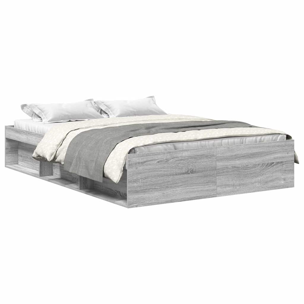 Grey Sonoma Bed Frame - Small Double 120x190 cm, Wood Finish