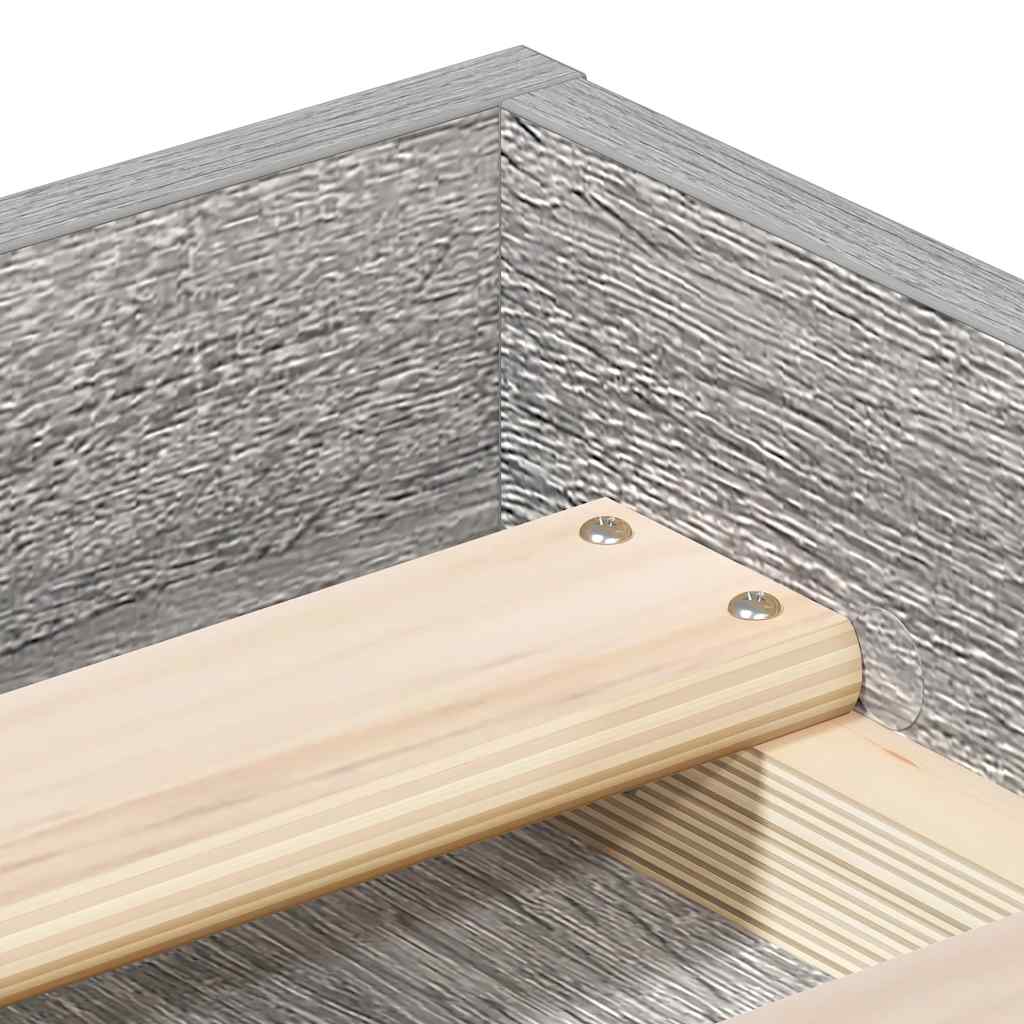 Grey Sonoma Bed Frame - Small Double 120x190 cm, Wood Finish