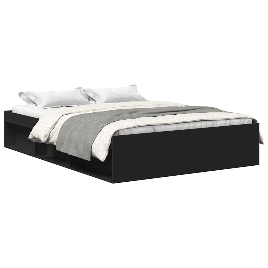 Bed Frame without Mattress Black 140x190 cm