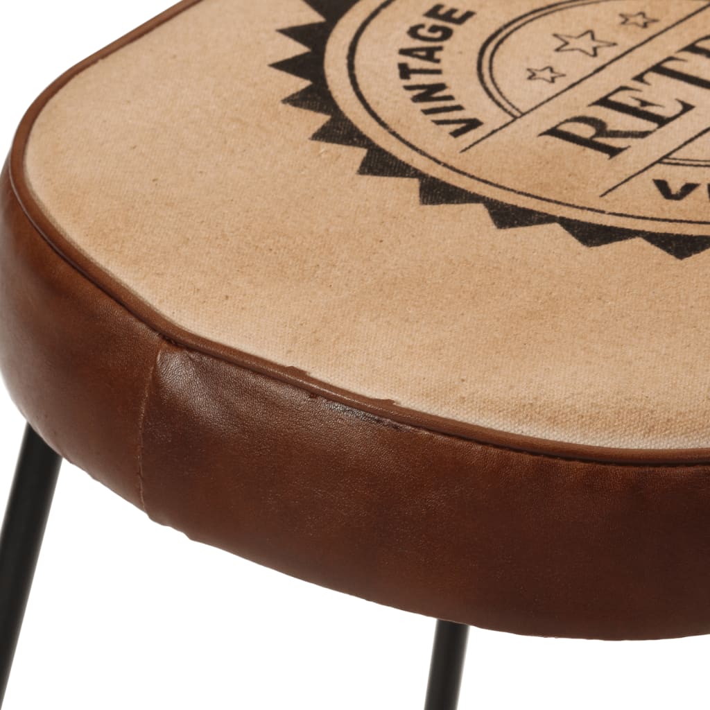 Dark Brown Wooden Bar Stools Set of 2 - 44x37.5x78 cm