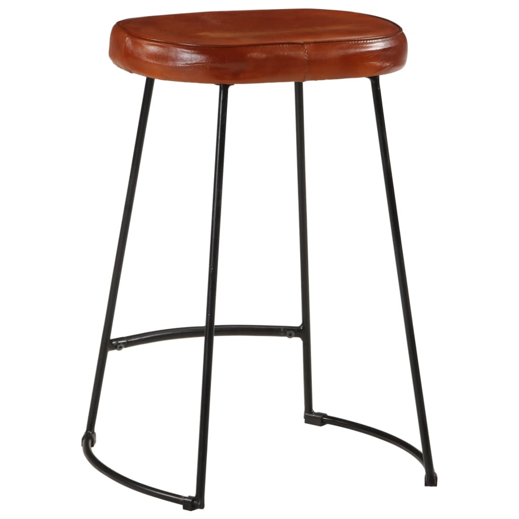 Set of 2 Dark Brown Wooden Bar Stools, 41x29x62 cm