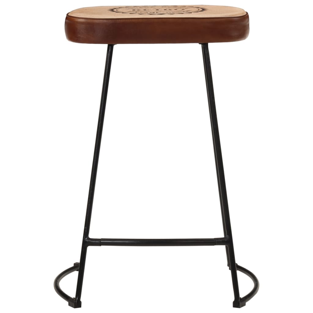 Set of 2 Dark Brown Wooden Bar Stools - 41x29x62 cm
