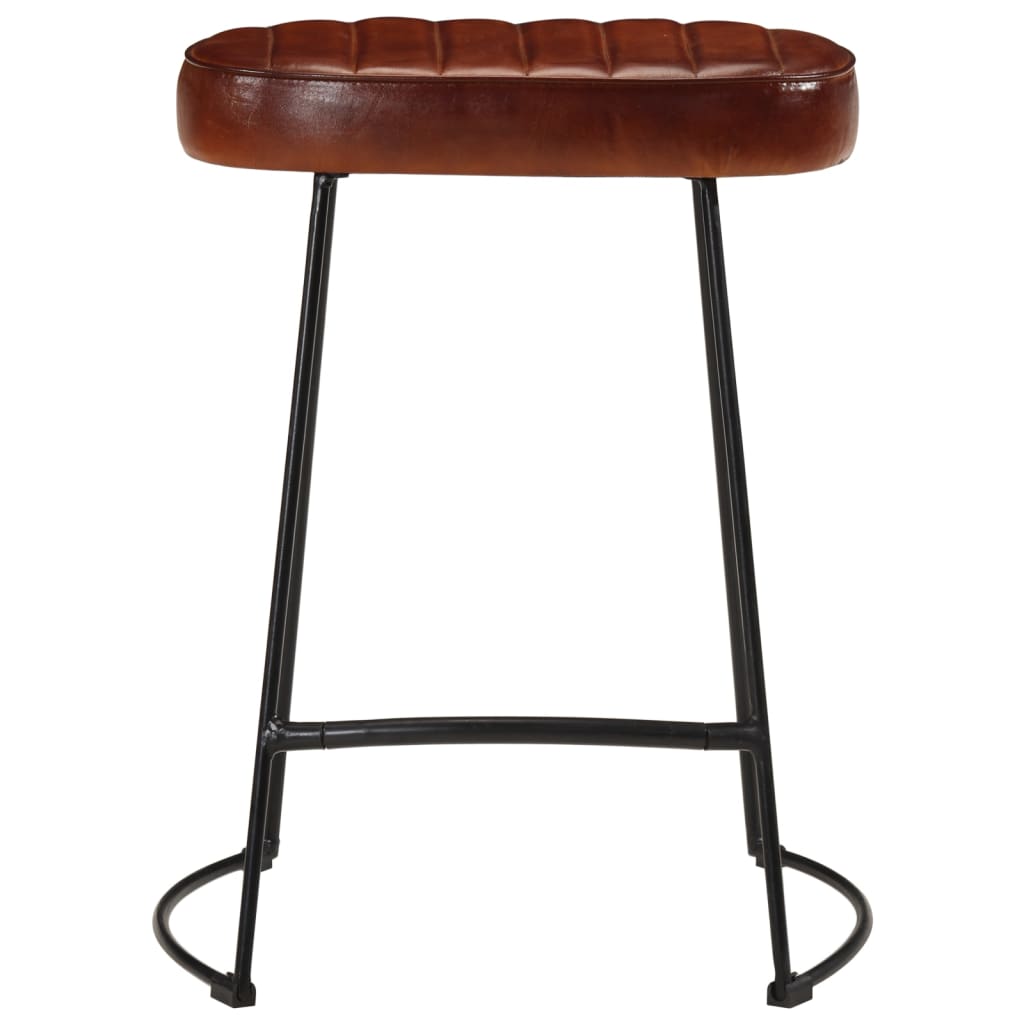 Set of 2 Dark Brown Bar Stools, Wood Finish, 40x29.5x53 cm
