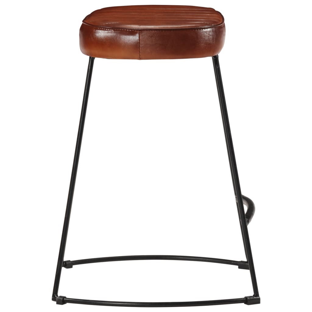 Set of 2 Dark Brown Bar Stools, Wood Finish, 40x29.5x53 cm