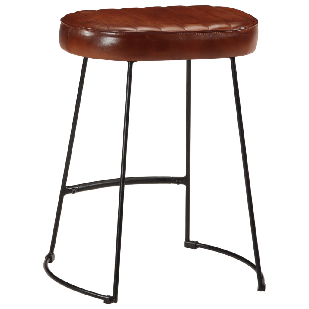 Set of 2 Dark Brown Bar Stools, Wood Finish, 40x29.5x53 cm