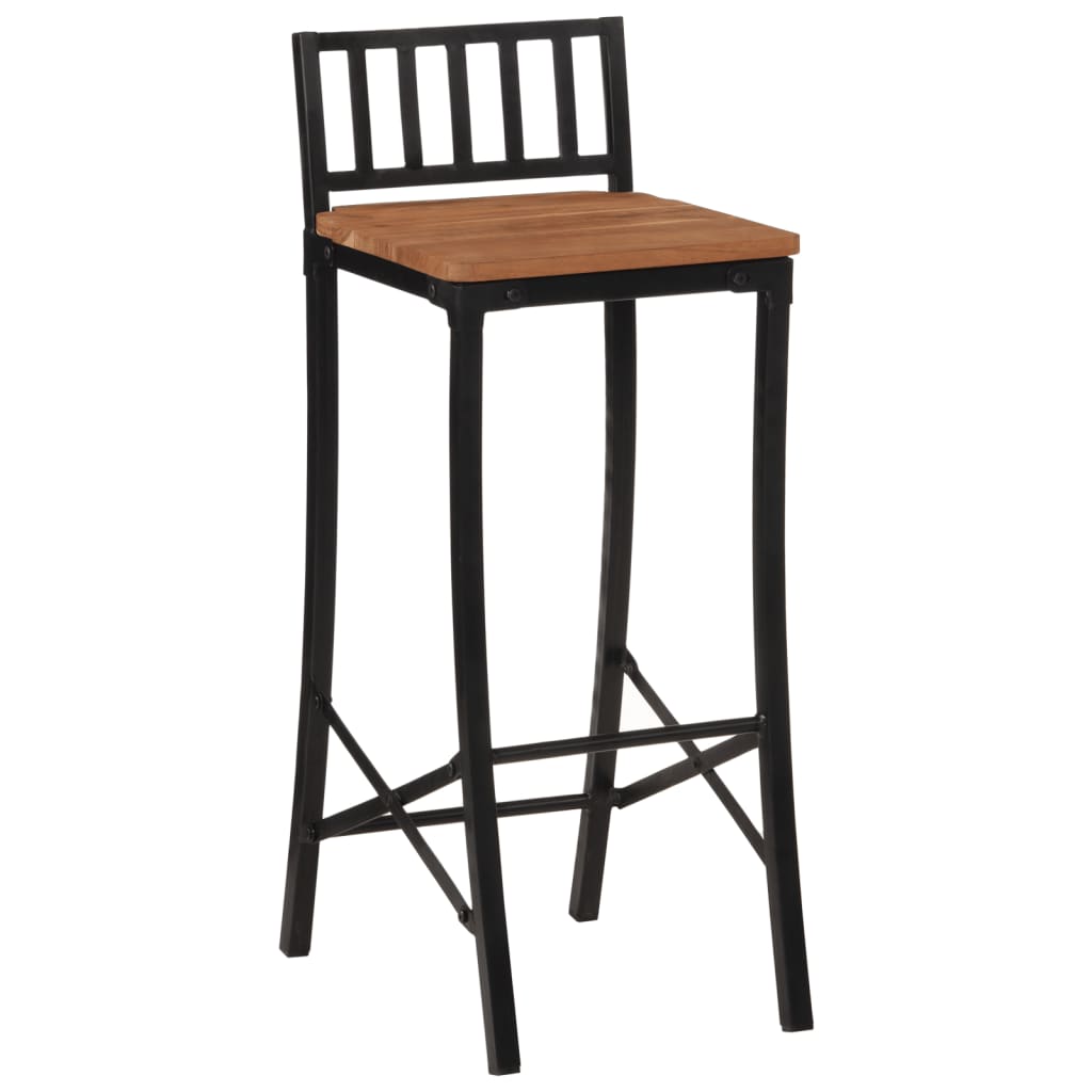 Solid Acacia Wood Bar Chairs Set of 2 - Stylish & Durable