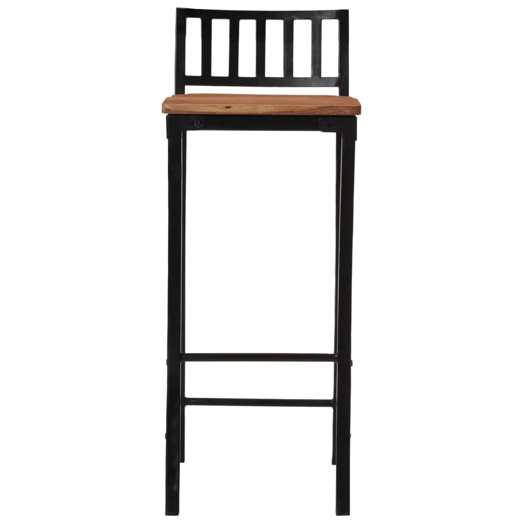 Solid Acacia Wood Bar Chairs Set of 2 - Stylish & Durable