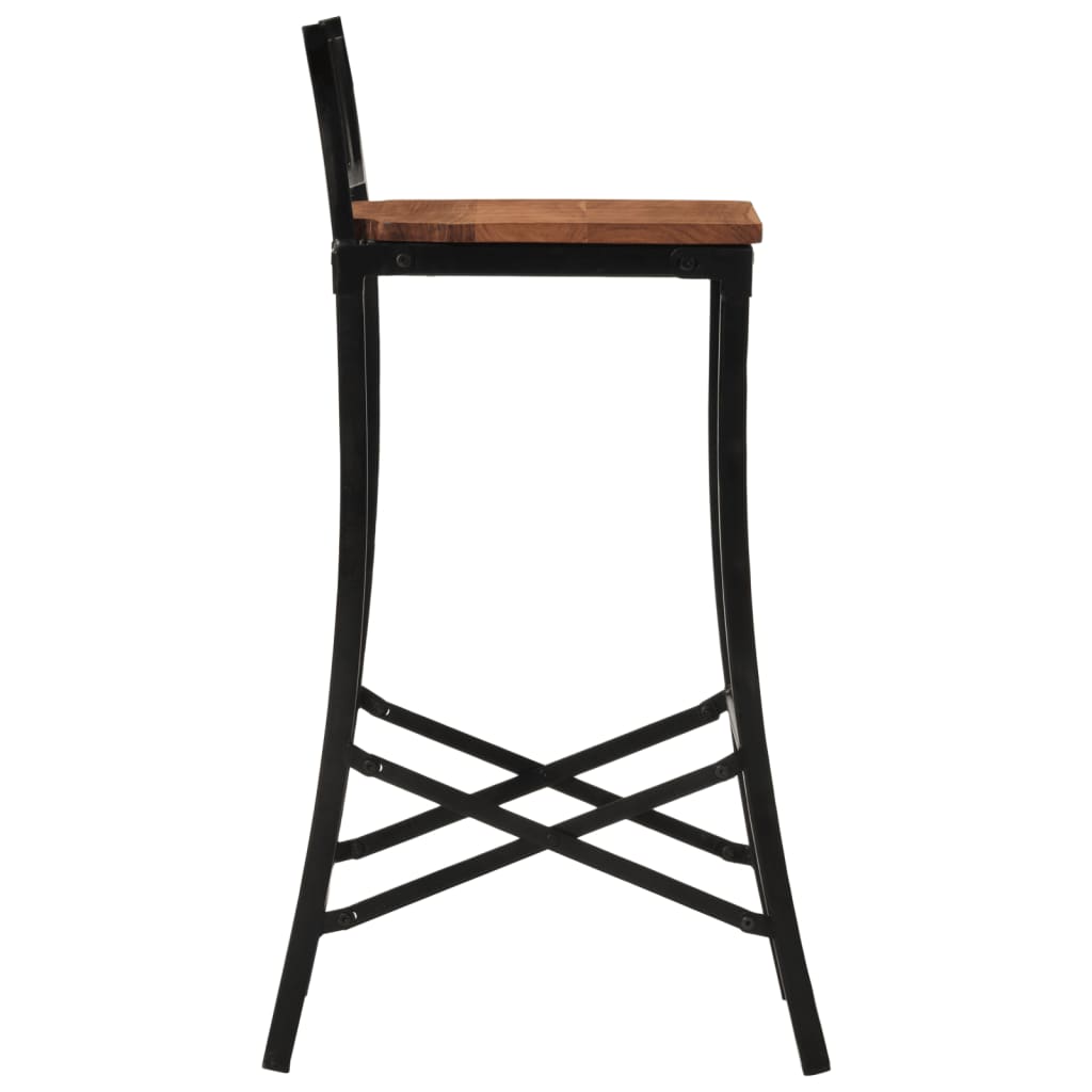 Solid Acacia Wood Bar Chairs Set of 2 - Stylish & Durable