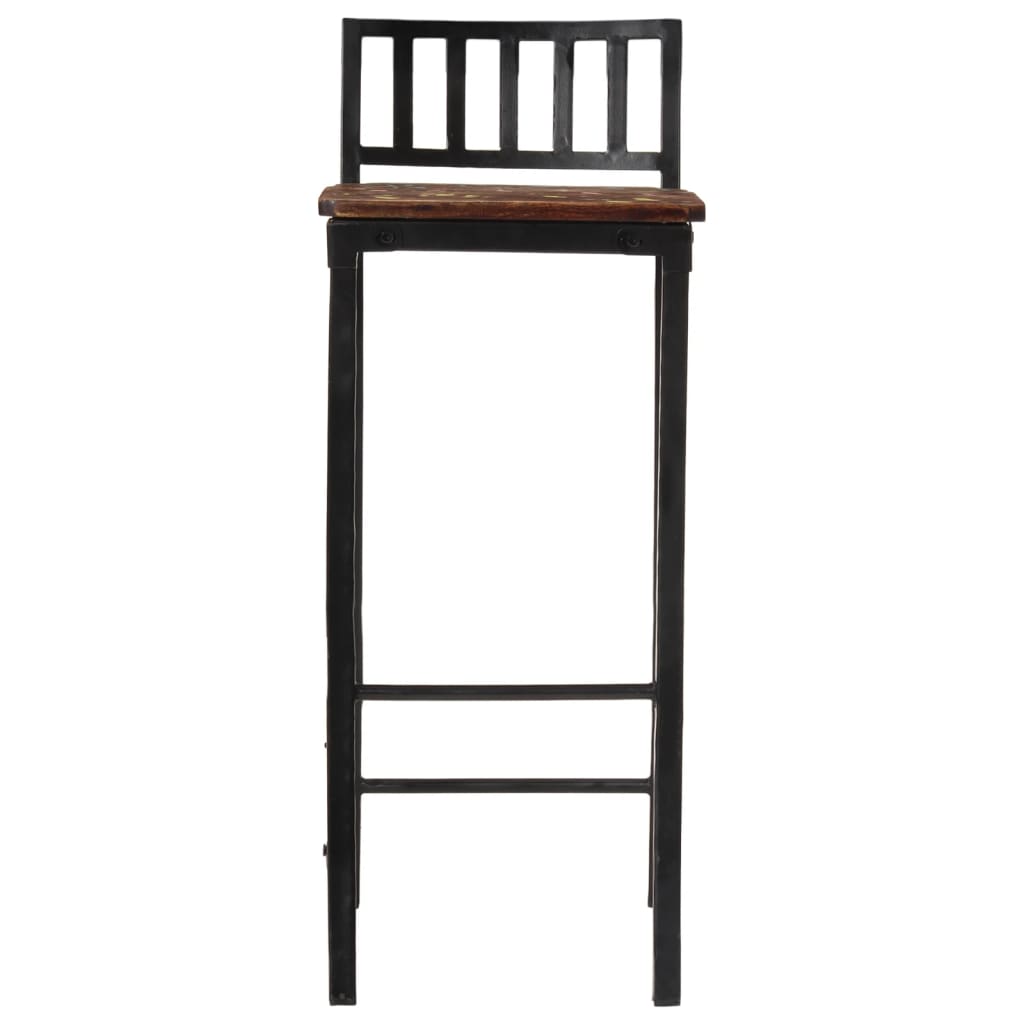 Solid Wood Reclaimed Bar Chairs Set of 2 - Eco-Friendly Seating