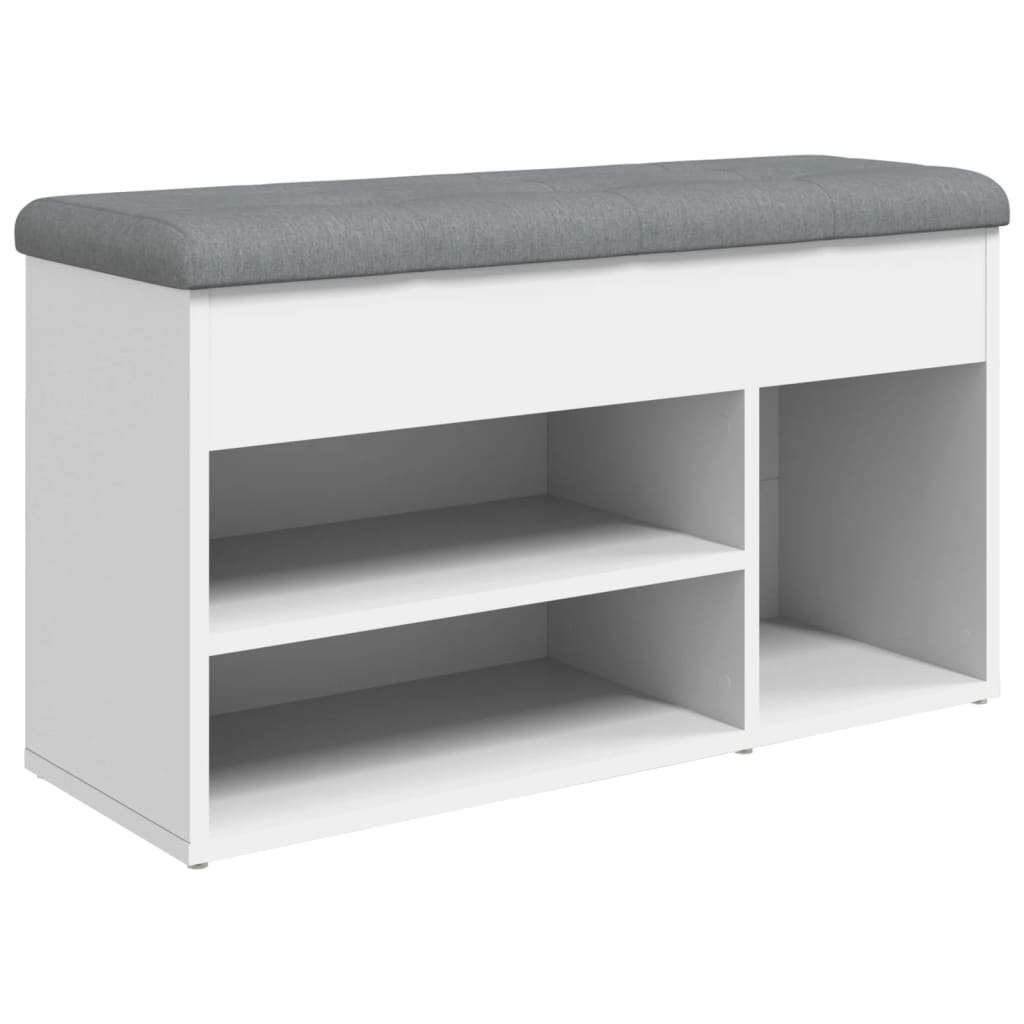 White Engineered Wood Shoe Bench 82x32x45.5 cm - Stylish Storage