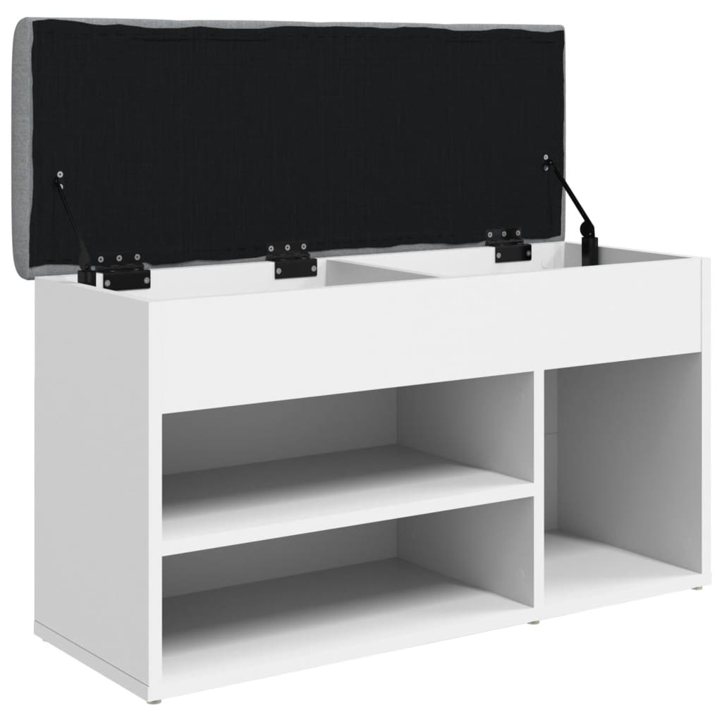 White Engineered Wood Shoe Bench 82x32x45.5 cm - Stylish Storage