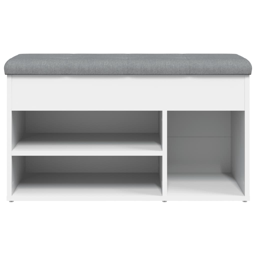 White Engineered Wood Shoe Bench 82x32x45.5 cm - Stylish Storage