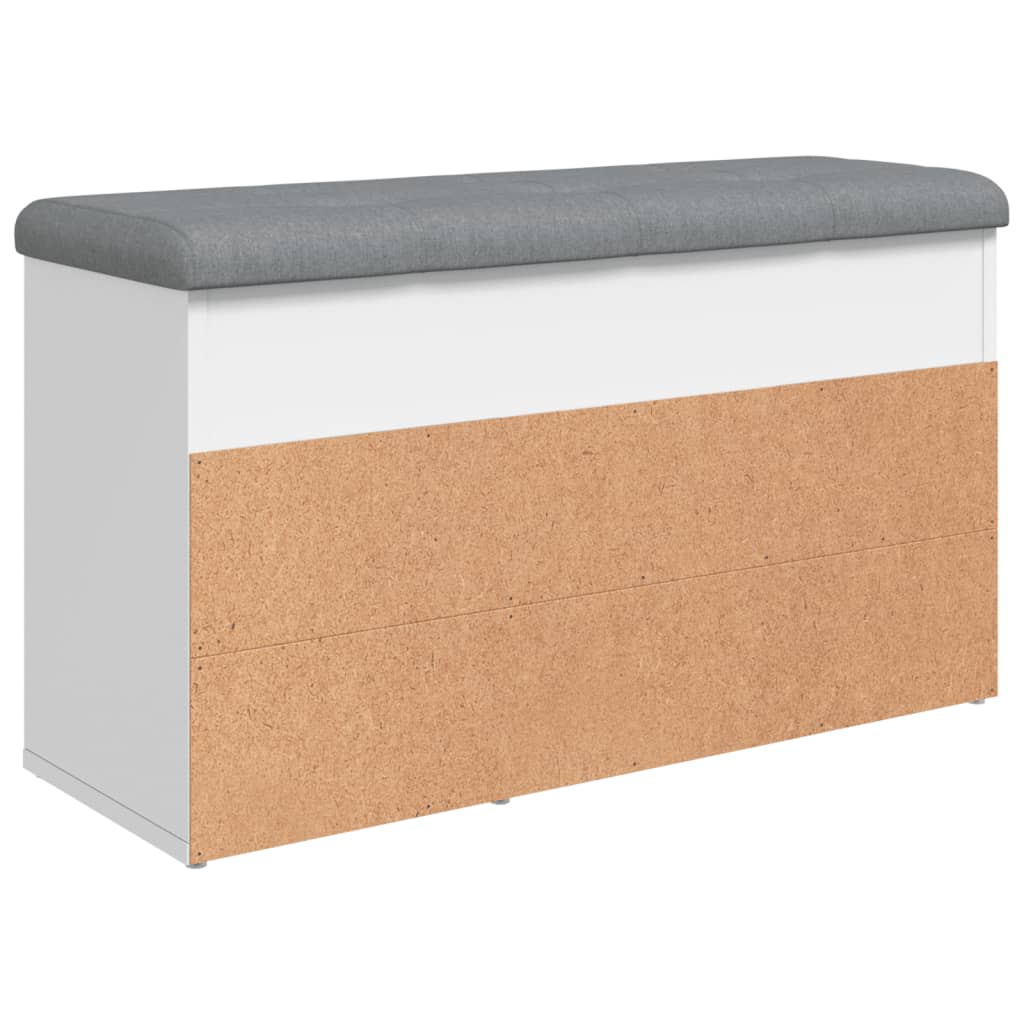 White Engineered Wood Shoe Bench 82x32x45.5 cm - Stylish Storage