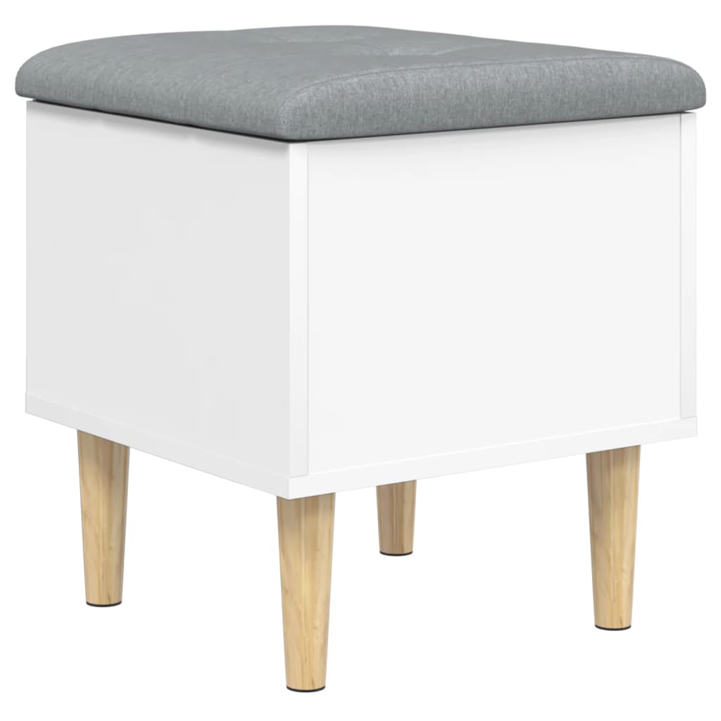 White Engineered Wood Storage Bench - 42x42x46 cm