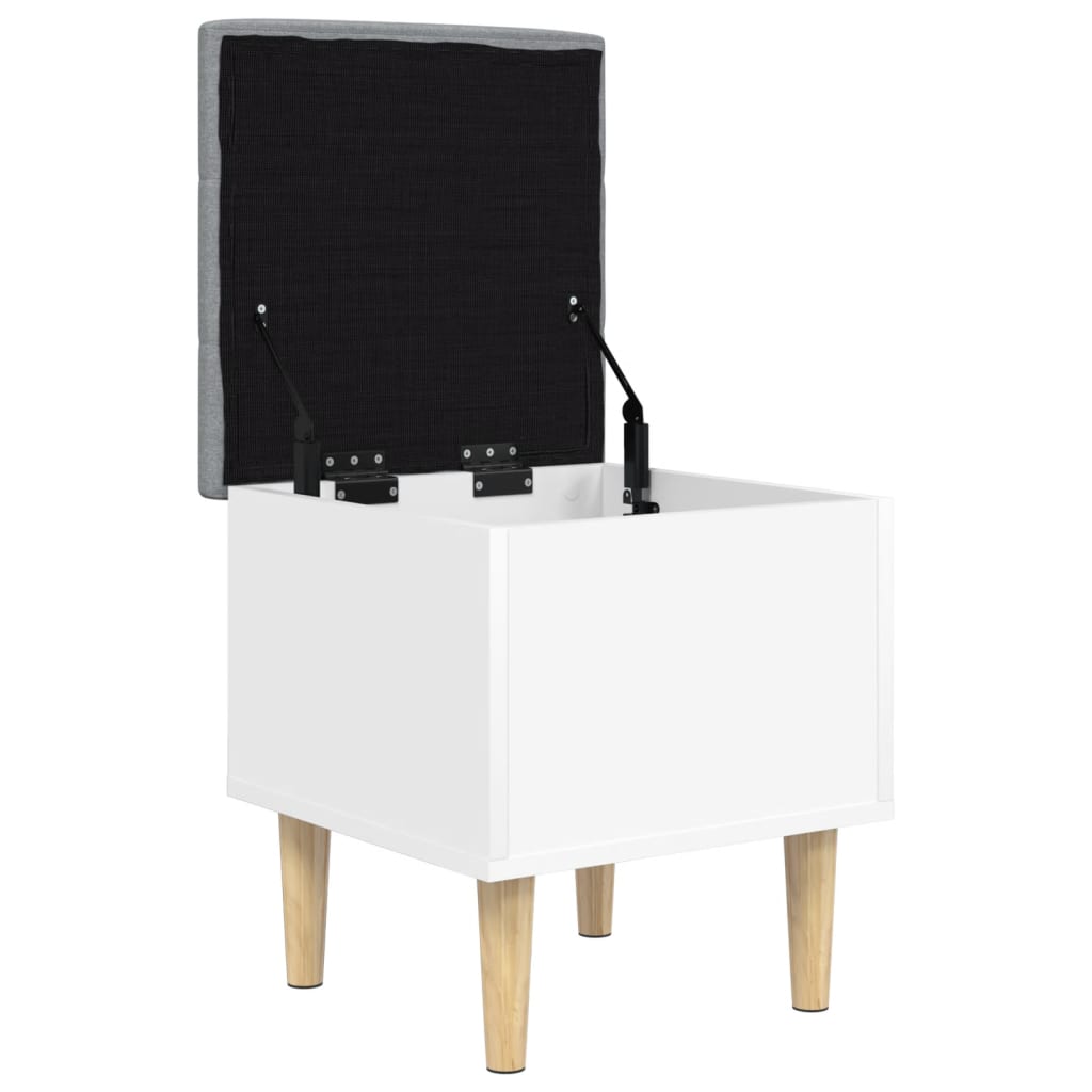 White Engineered Wood Storage Bench - 42x42x46 cm