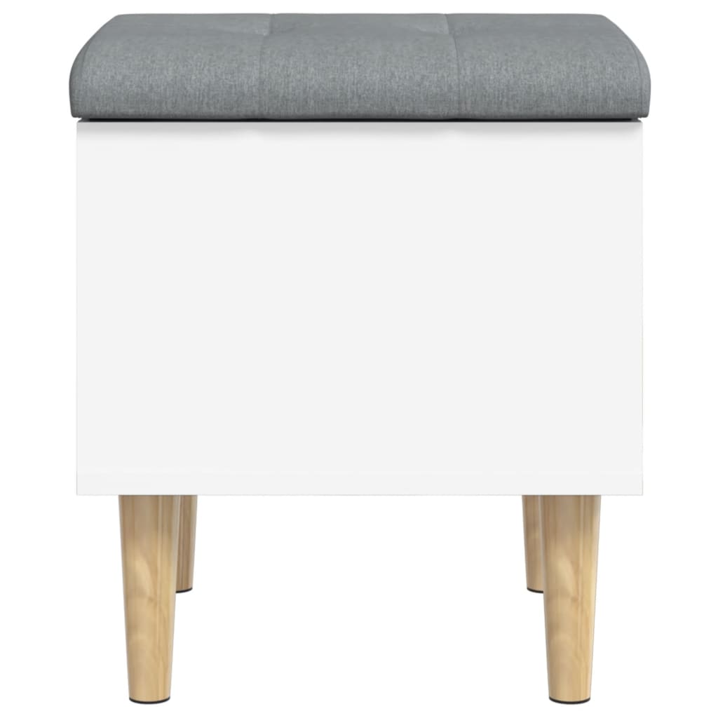 White Engineered Wood Storage Bench - 42x42x46 cm