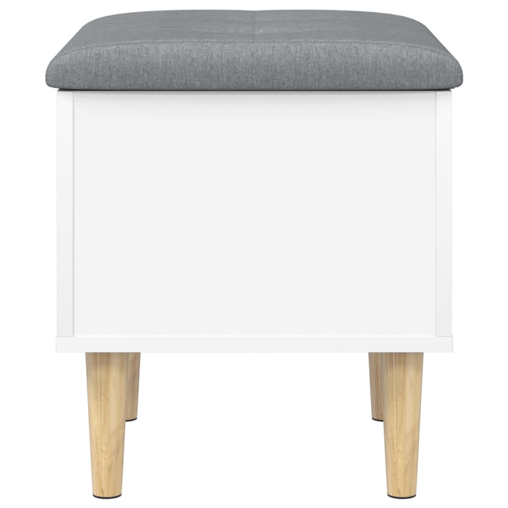 White Engineered Wood Storage Bench - 42x42x46 cm