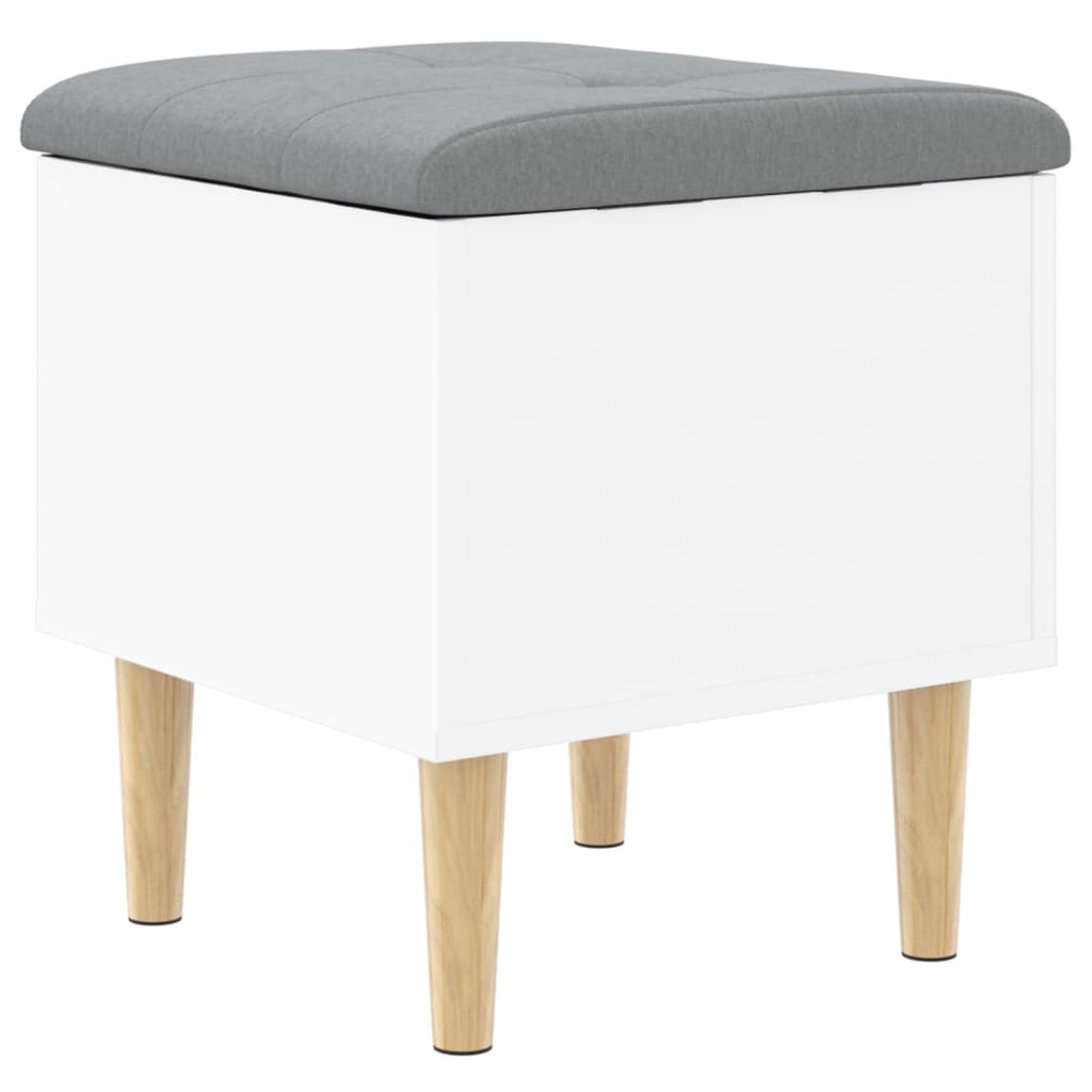White Engineered Wood Storage Bench - 42x42x46 cm