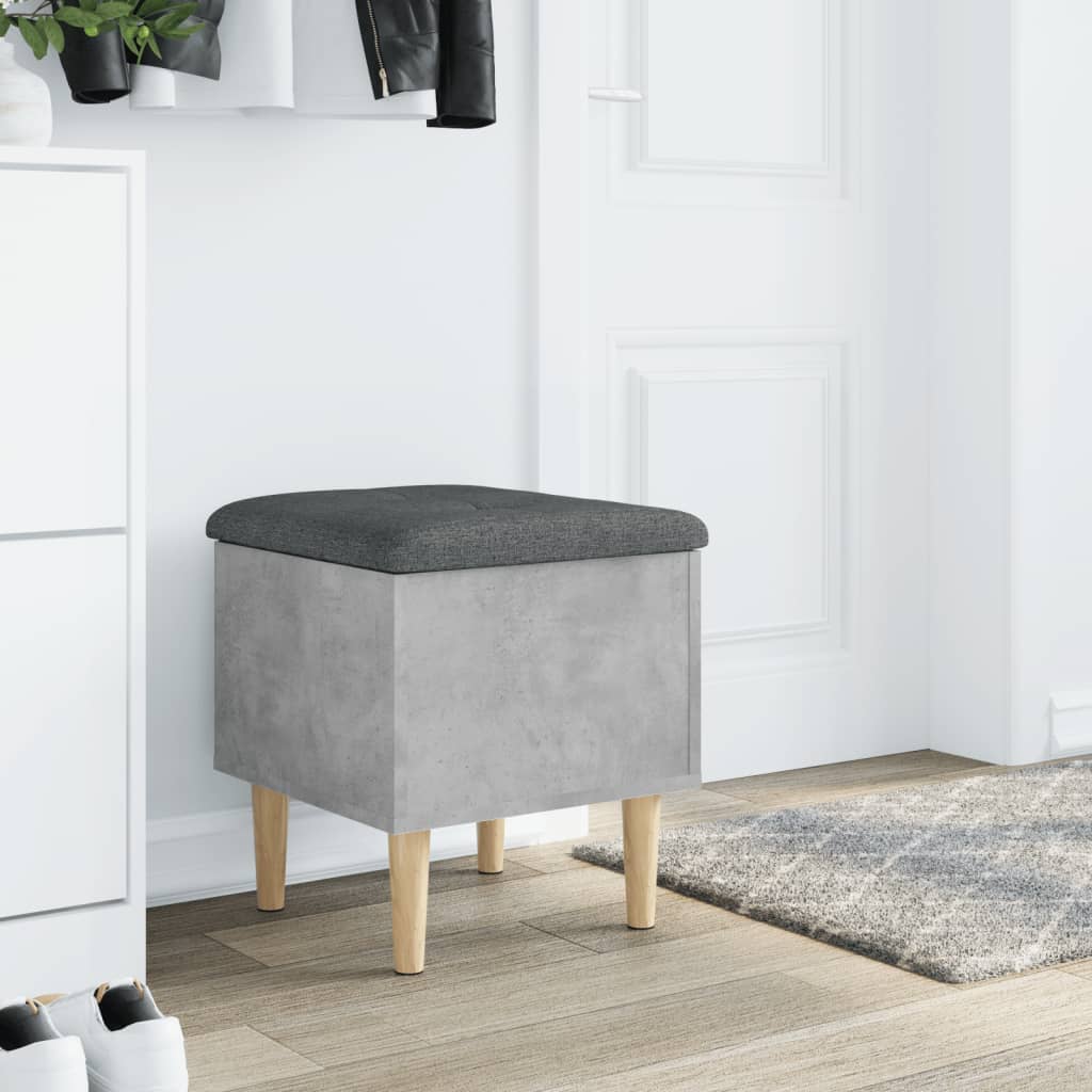 Concrete Grey Storage Bench 42x42x46 cm in Engineered Wood