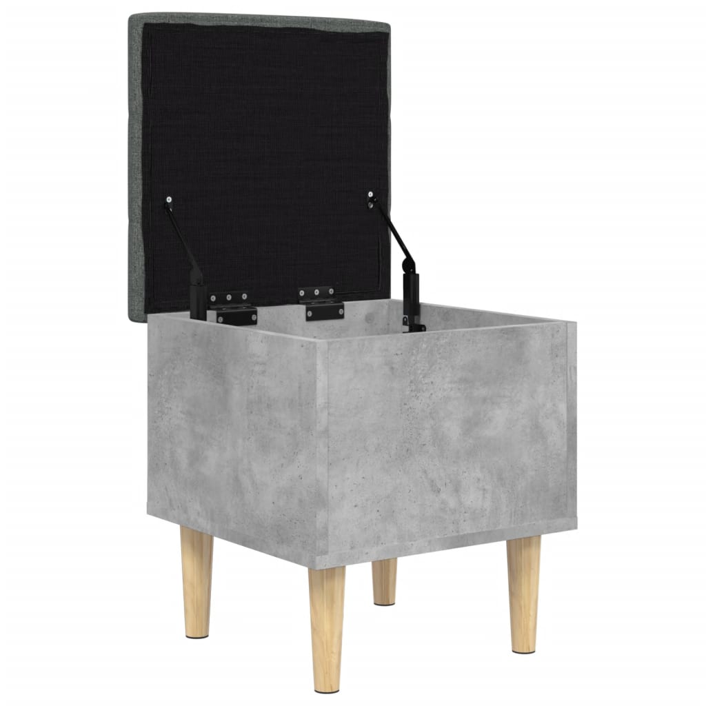 Concrete Grey Storage Bench 42x42x46 cm in Engineered Wood