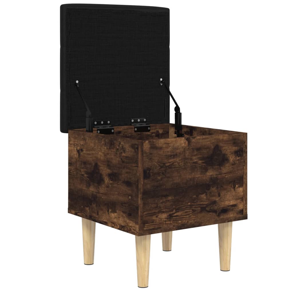 Smoked Oak Storage Bench 42x42x46 cm - Engineered Wood