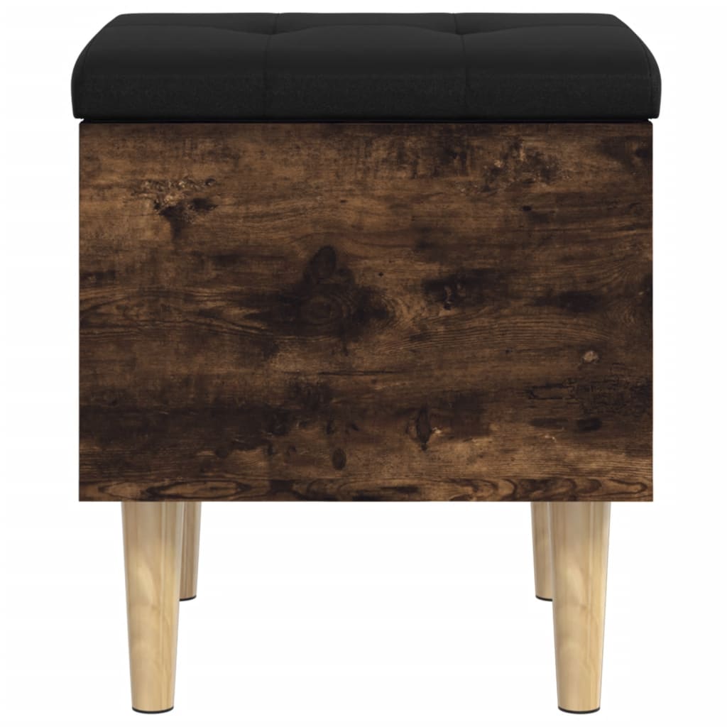 Smoked Oak Storage Bench 42x42x46 cm - Engineered Wood