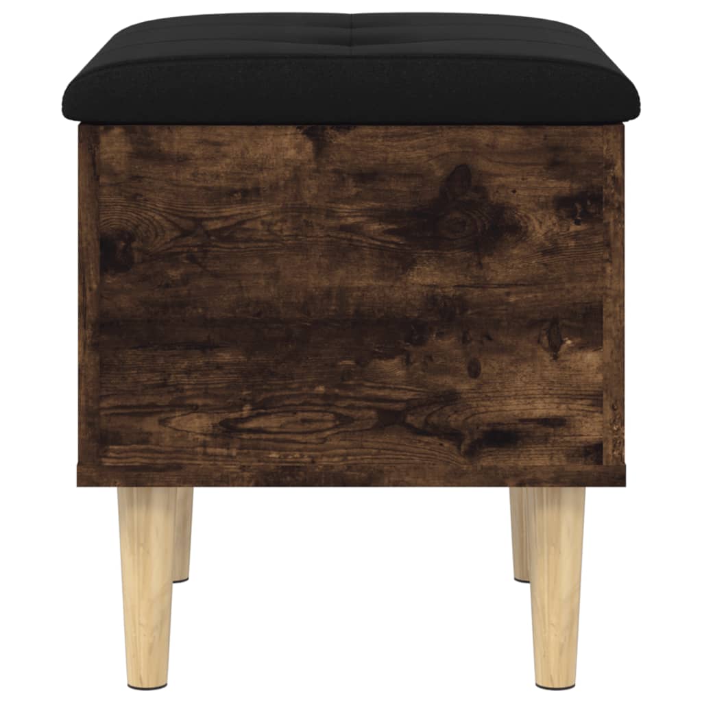 Smoked Oak Storage Bench 42x42x46 cm - Engineered Wood