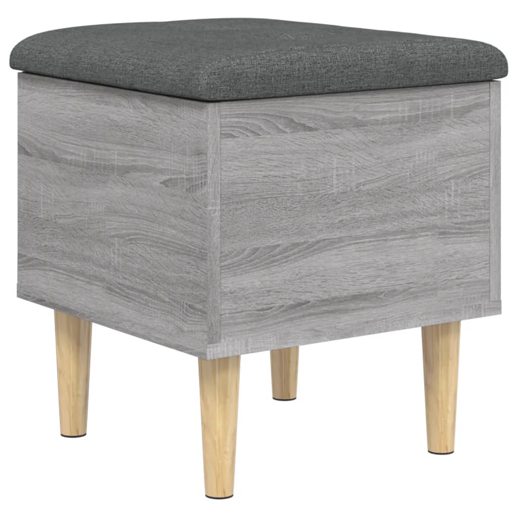 Grey Sonoma Storage Bench - 42x42x46 cm Engineered Wood