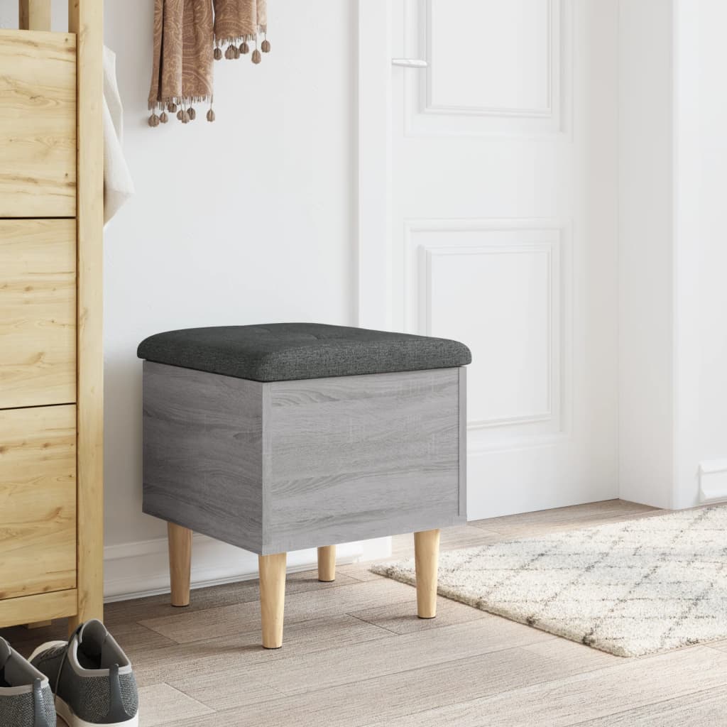 Grey Sonoma Storage Bench - 42x42x46 cm Engineered Wood