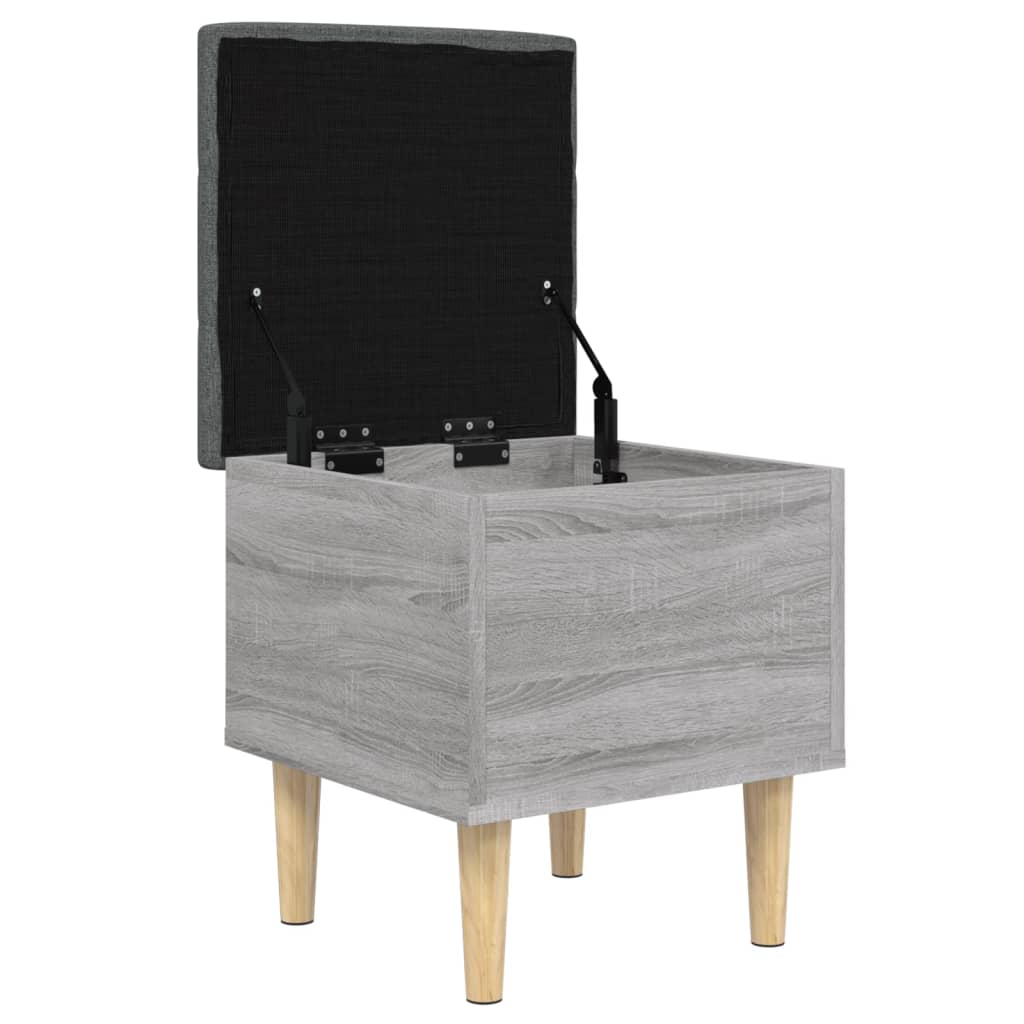 Grey Sonoma Storage Bench - 42x42x46 cm Engineered Wood