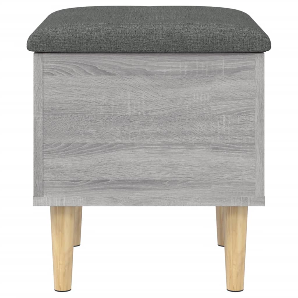 Grey Sonoma Storage Bench - 42x42x46 cm Engineered Wood