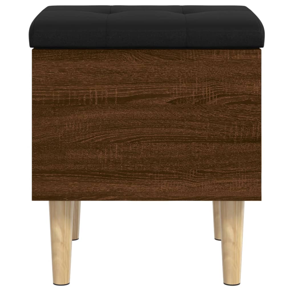 Brown Oak Storage Bench 42x42x46 cm - Engineered Wood Elegance