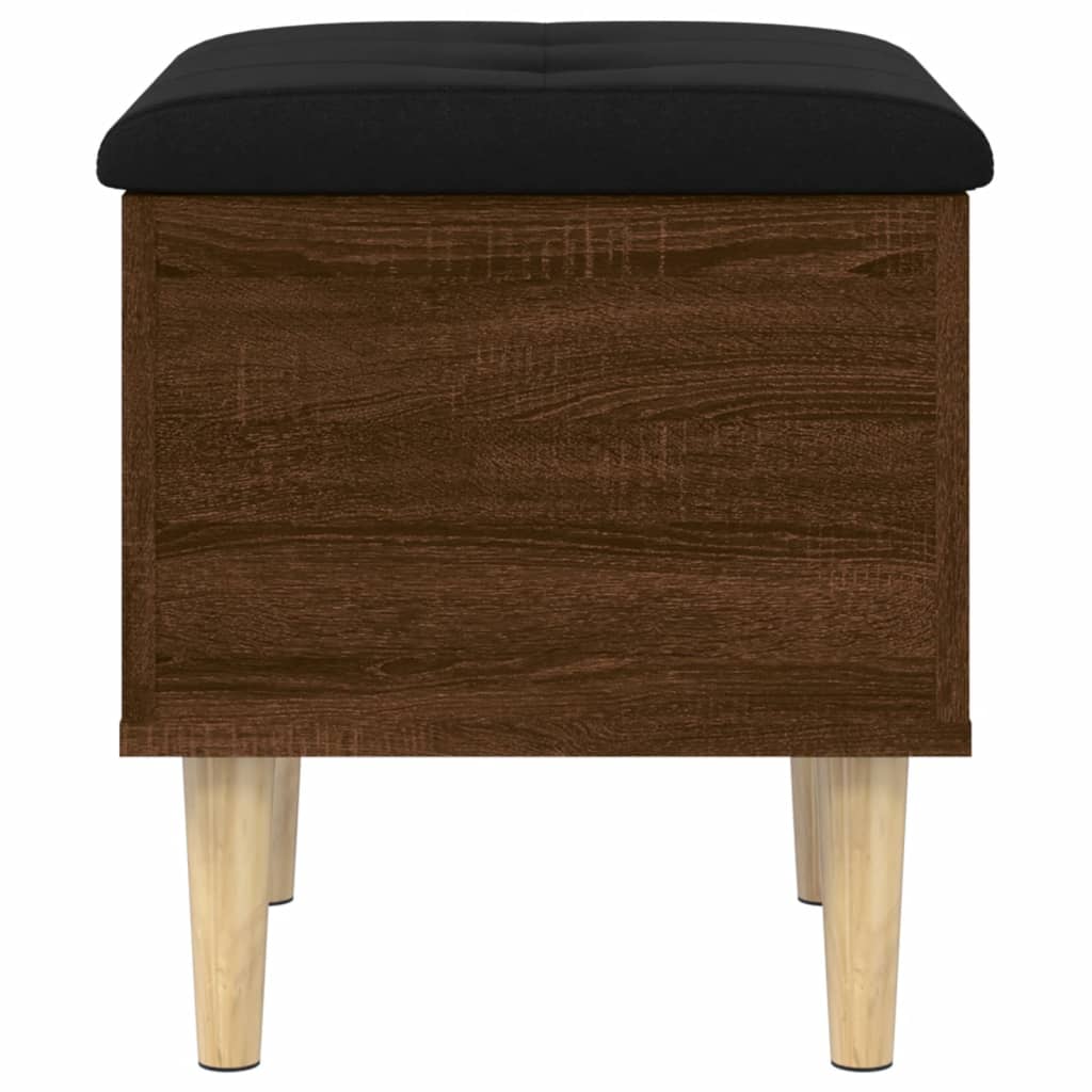 Brown Oak Storage Bench 42x42x46 cm - Engineered Wood Elegance