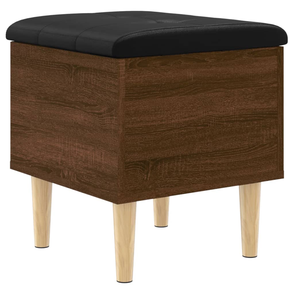Brown Oak Storage Bench 42x42x46 cm - Engineered Wood Elegance